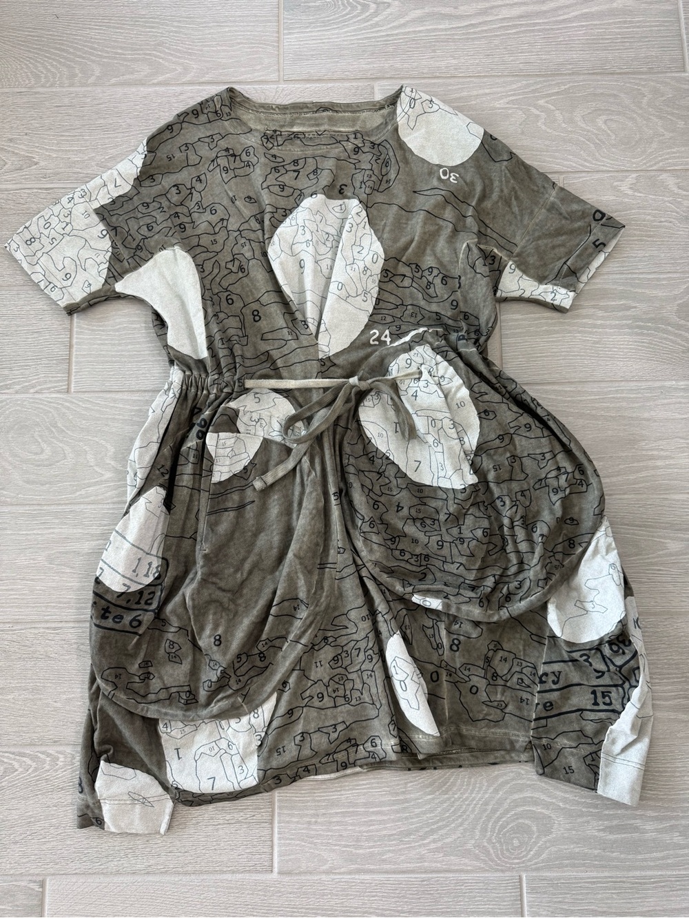 RUNDHOLZ BLACK LABEL Pistachio Map Lagenlook Dress Size Small VGUC